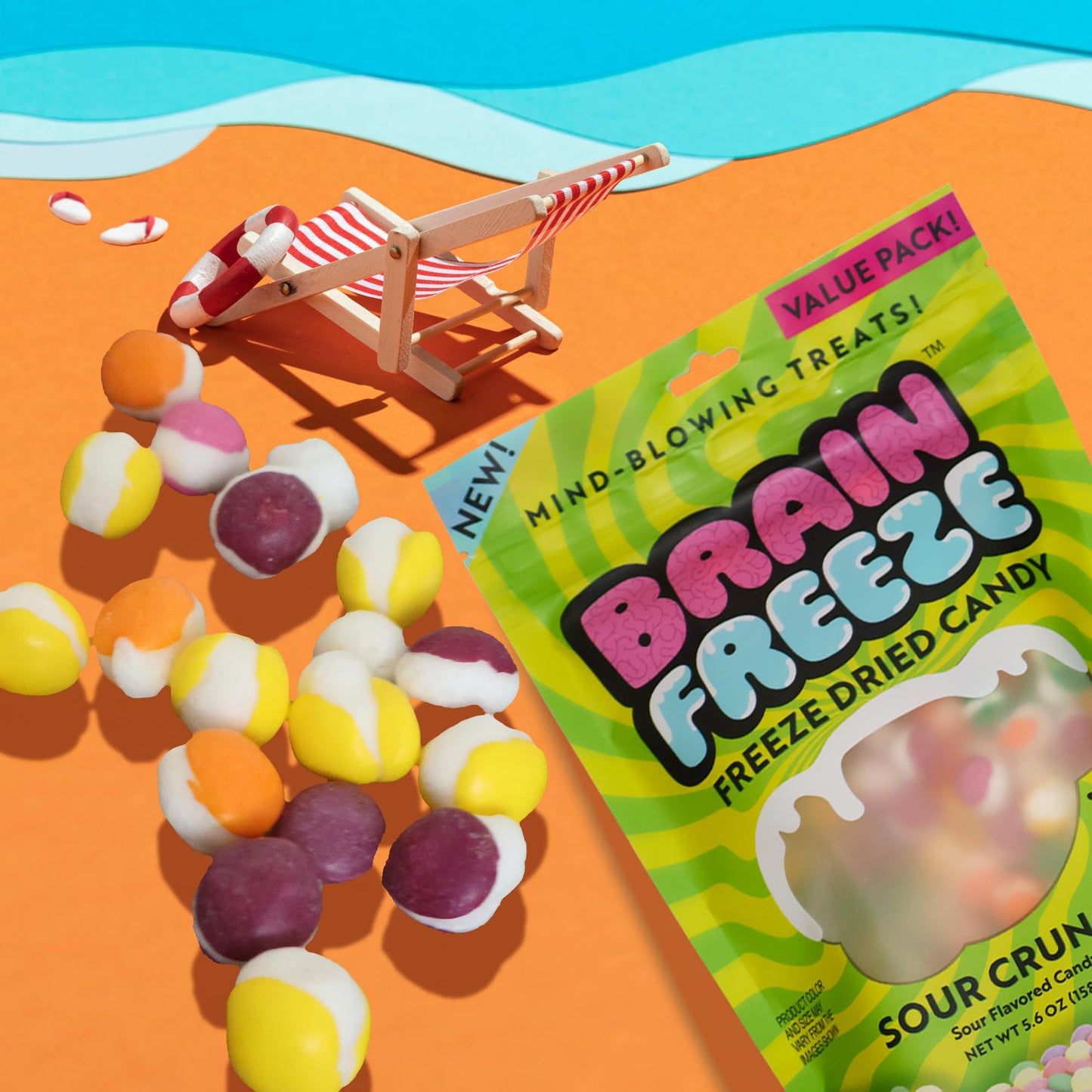Brain Freeze Freeze dried candy sour 158 gr
